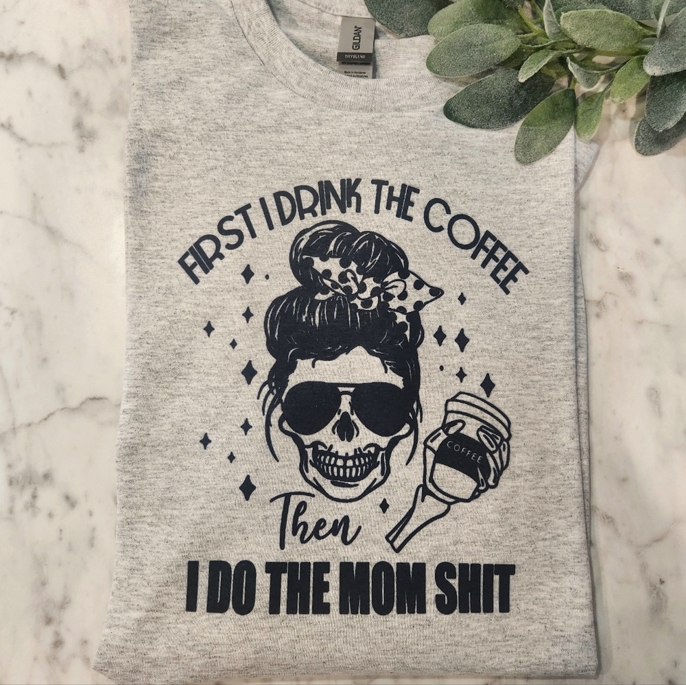 Funny mom shirt skull cute coffee popular trending mama